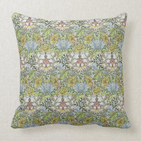 William Morris Vintage Floral rose Myrtle vert