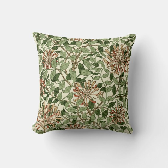 Coussin William Morris Vintage Honeysuckle Motif (Recto)