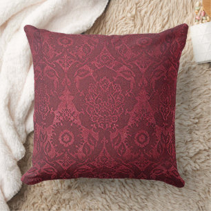 Coussin William Morris Vintage Rouge Velvet Timbé Motif
