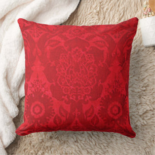 Coussin William Morris Vintage Rouge Velvet Timbé Motif