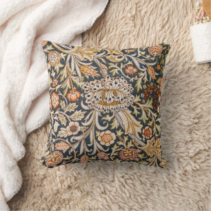 Coussin William Morris Vintage Trent Motif Floral Bleu