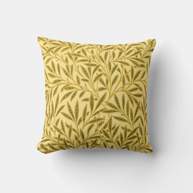 Coussin William Morris Willow Motif, Mustard Yellow (Recto)