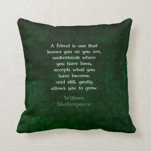 Coussin William Shakespeare Friendship Citation Inspiratio