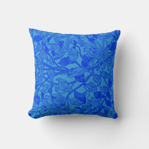 Coussin Willliam Morris - Honeysucké dans l'affiche bleue