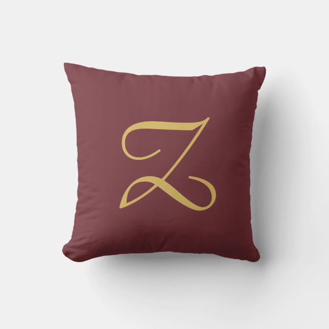Coussin Wine Gold Monogramme professionnel tendance modern (Recto)