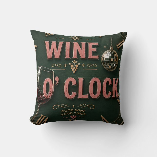 Coussin Wine O'Clock  Elegant Home Bar  (Recto)