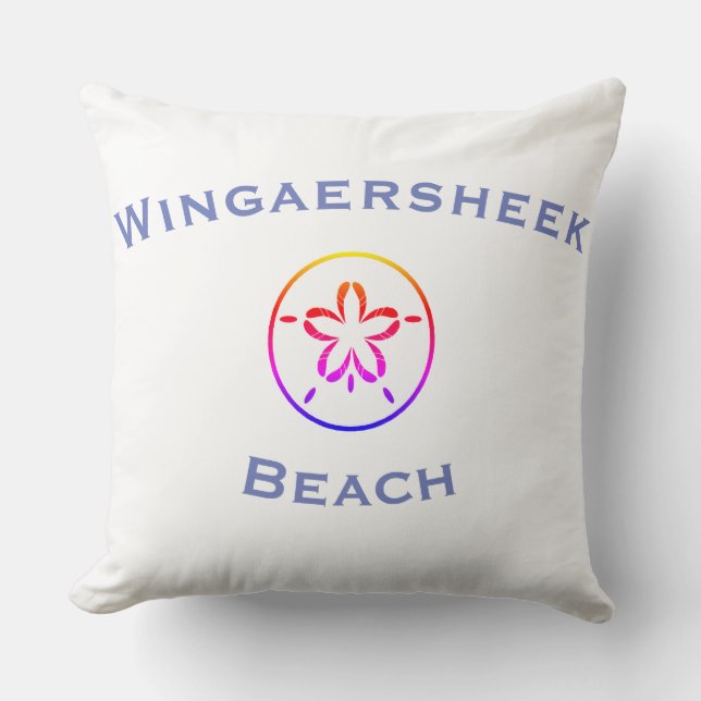 Coussin Wingaersheek Beach Longitude/Latitude Throw Pillow (Recto)