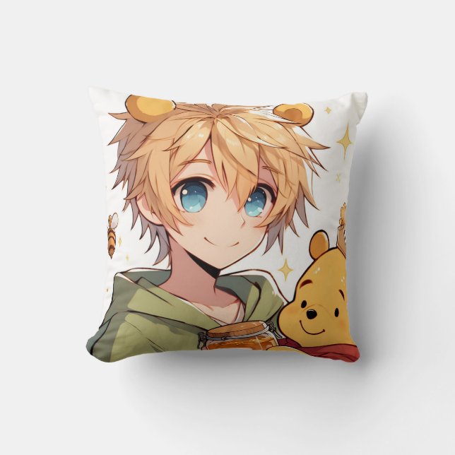 Coussin Winnie l'Ourson Anime Guy V10 Jetez l'oreiller (Recto)