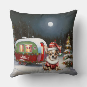 Coussin Winter Chihuahua Caravan Christmas Adventure