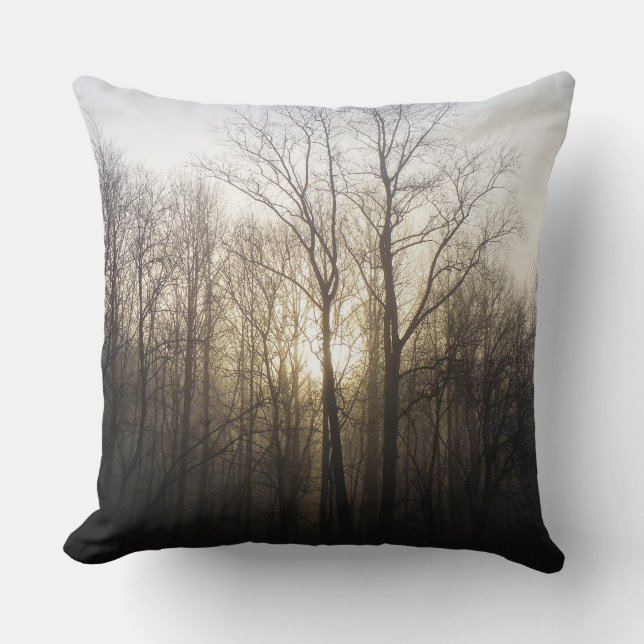 Coussin Winter Fog Sunrise Nature Photographie (Recto)