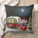 Coussin Winter French Bulldog Caravan Christmas Adventure<br><div class="desc">Laissez-vous tenter par la magie d'une nuit d'hiver enneigée alors qu'une caravane glisse gracieusement à travers le paysage illuminé par la lune. La beauté sereine de la neige scintillante et l'éclat enchanteur de la lune créent une scène captivante, promettant une aventure de Noël inoubliable remplie de chaleur, de joie et...</div>