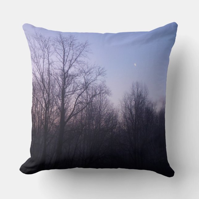 Coussin Winter Moon Matin Paysage Photographie (Recto)