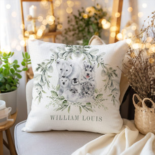 Coussin Winter Wonderland Animaux d'art Décor de vacances