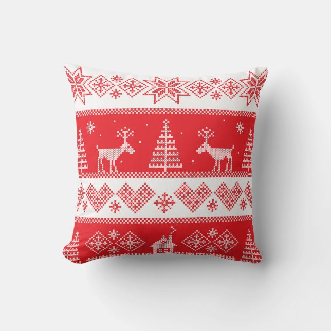 Coussin Winter Wonderland : Conception Vintage et transpar (Recto)