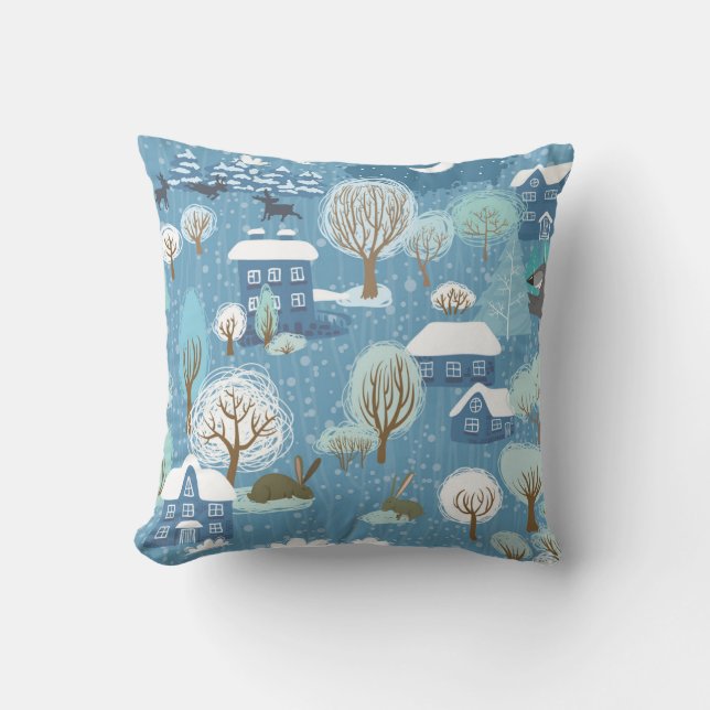 Coussin Winter Wonderland : Motif Pittoresque (Recto)