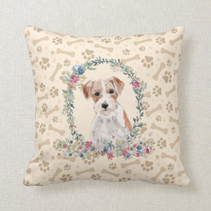 Coussin Wire Haired Jack Russell Chien Empreinte de patte