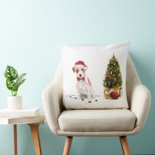 Coussin Wire Haired Jack Russell Funny Christmas Chien