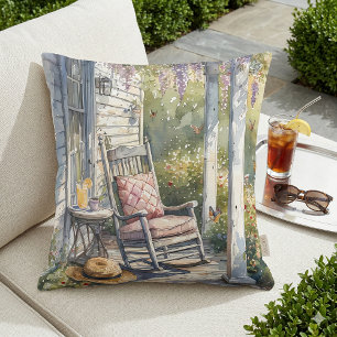 Coussin Wisteria Porch Rocking Chair Scène