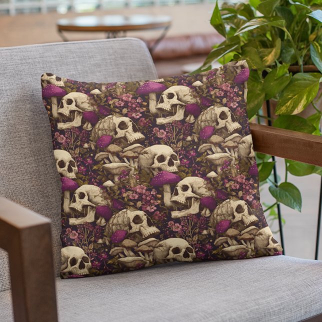 Coussin Witch's Garden Skull Purple Pumpkin  (Créateur téléchargé)