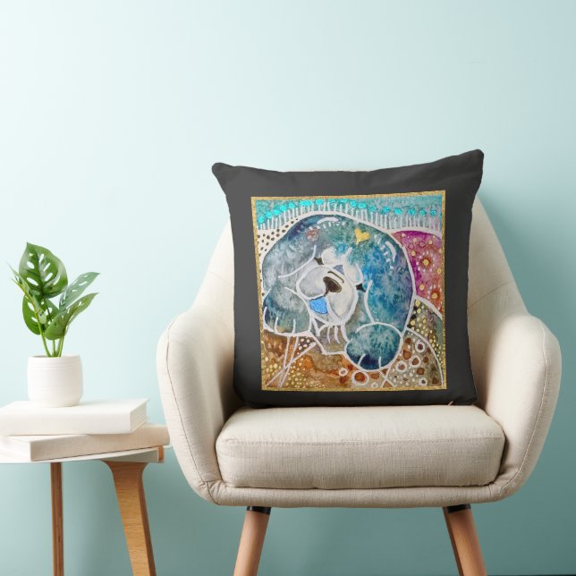 Coussin WOBBLE-ROCK Chow chien aquarelle batik crate (Chaise)