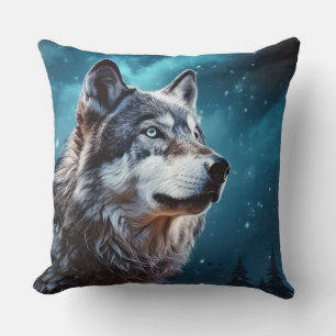 Coussin Wolf Animal Wilderness Mur Art coloré