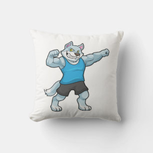 Coussin Wolf comme Bodybuilder avec les gros bras supérieu