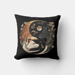 Coussin Wolf jumeau Yin et Yang