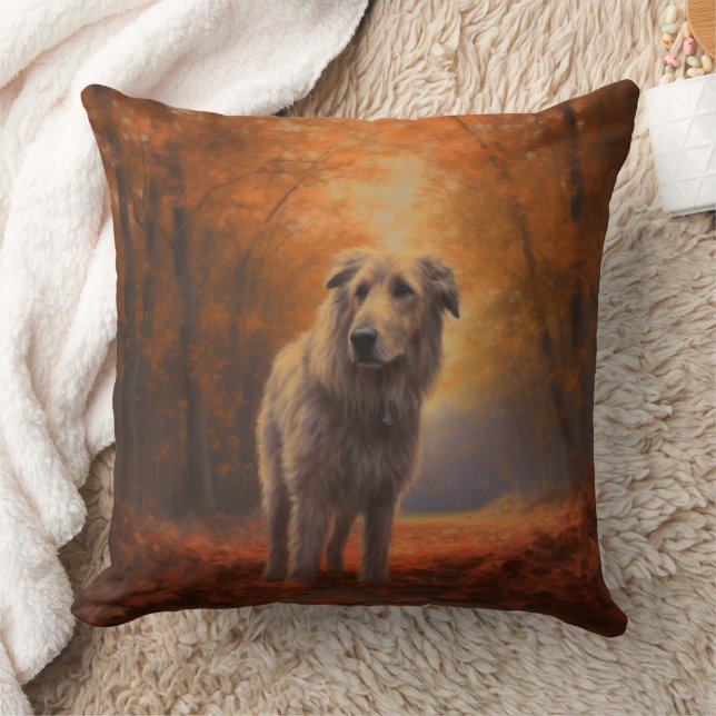 Coussin Wolfhound à l'automne Leaves automne Inspire (Couverture)