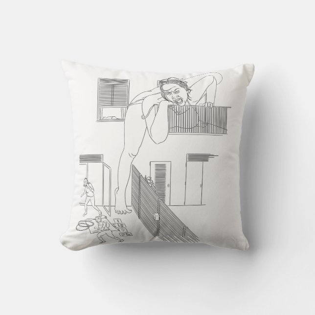 Coussin Woman on the warpath (Recto)