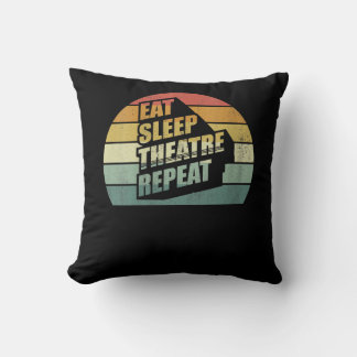 Coussin Women's Vintage Retro Eat Sleep Theater Repeat