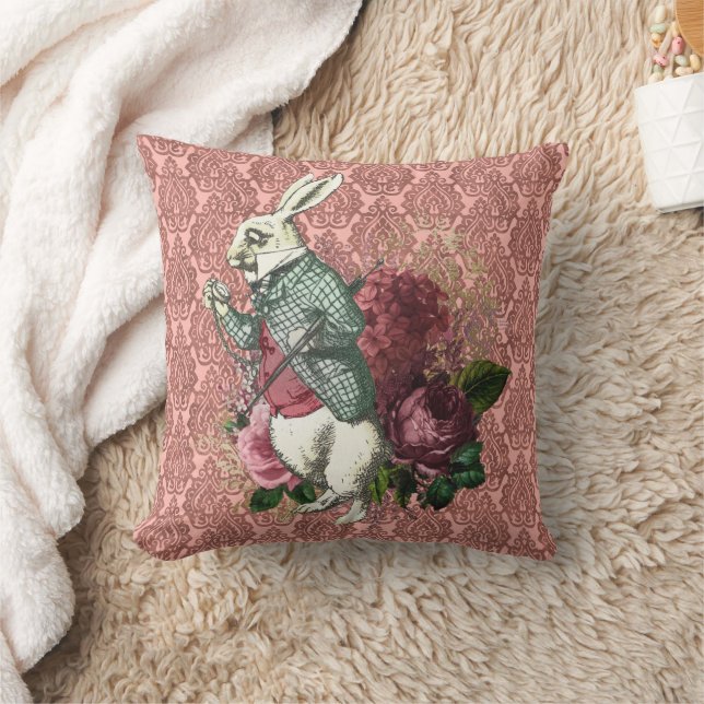 Coussin Wonderland White Rabbit Floral (Couverture)