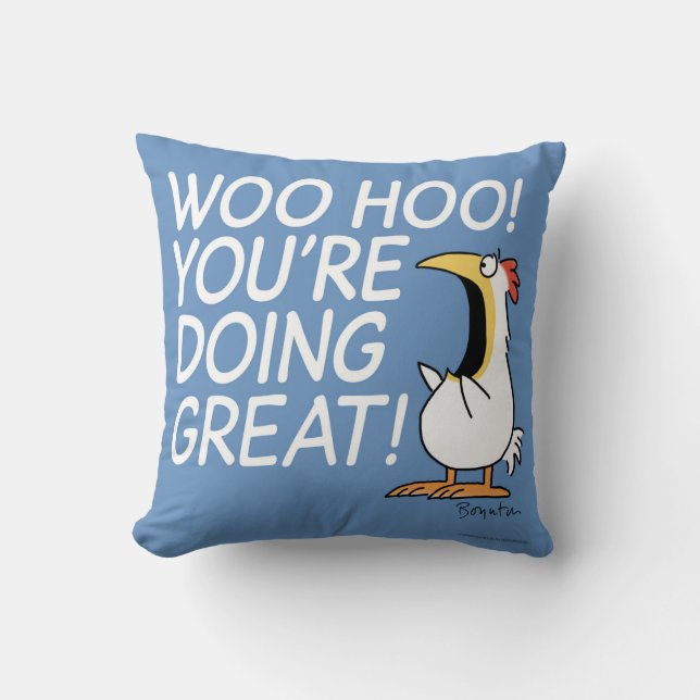 Coussin WOO HOO ! TU FAIS BEAUCOUP ! Sandra Boynton (Recto)