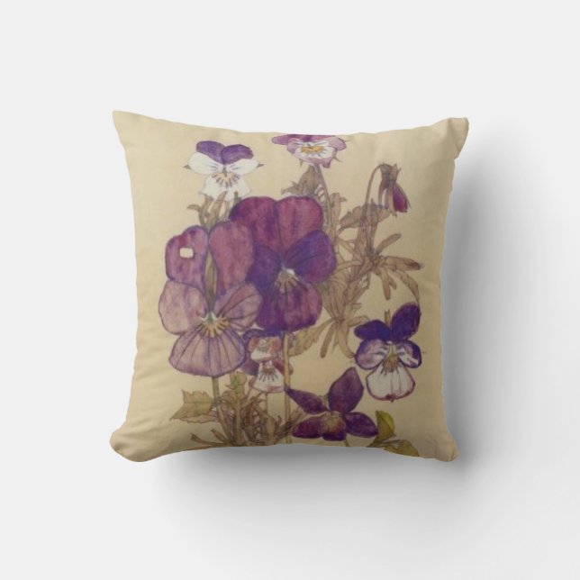Coussin Wood Pansy par Charles Mackintosh (Recto)
