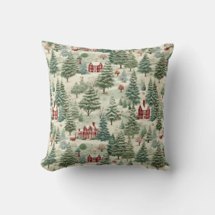 Coussin Woodland rustique Pays Noël mignon Cosy