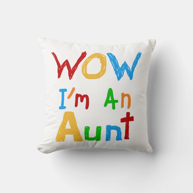Coussin WOW Je suis une tante T-shirts et cadeaux (Recto)