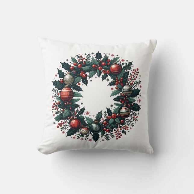 Coussin Wreath de Noël (Recto)