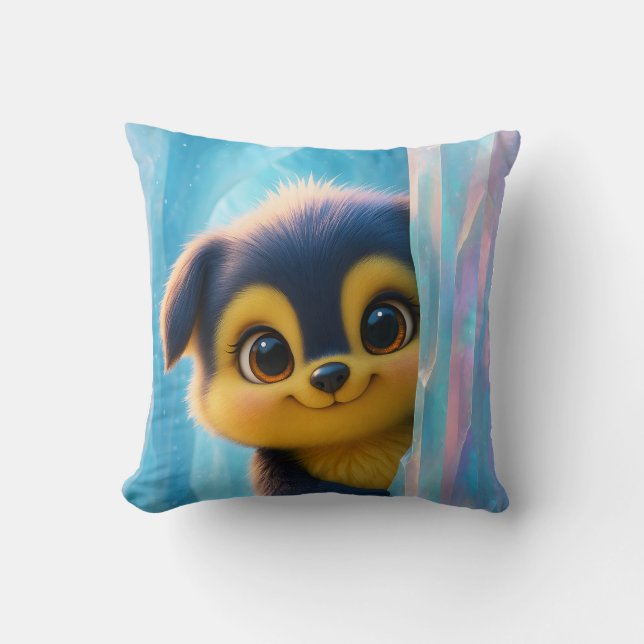 Coussin Wuffoo Molli Mignon Chien Mignon Grotte de glace (Recto)