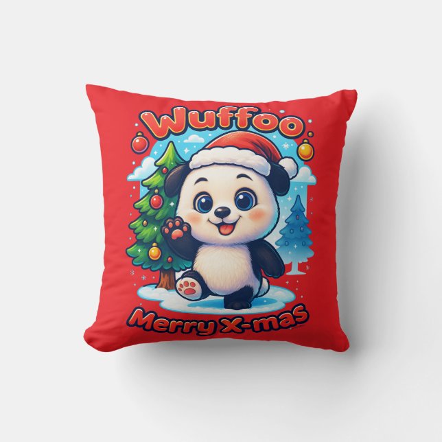 Coussin Wuffoo Poppi Merry X-mas Kawaii 3D Holiday (Recto)