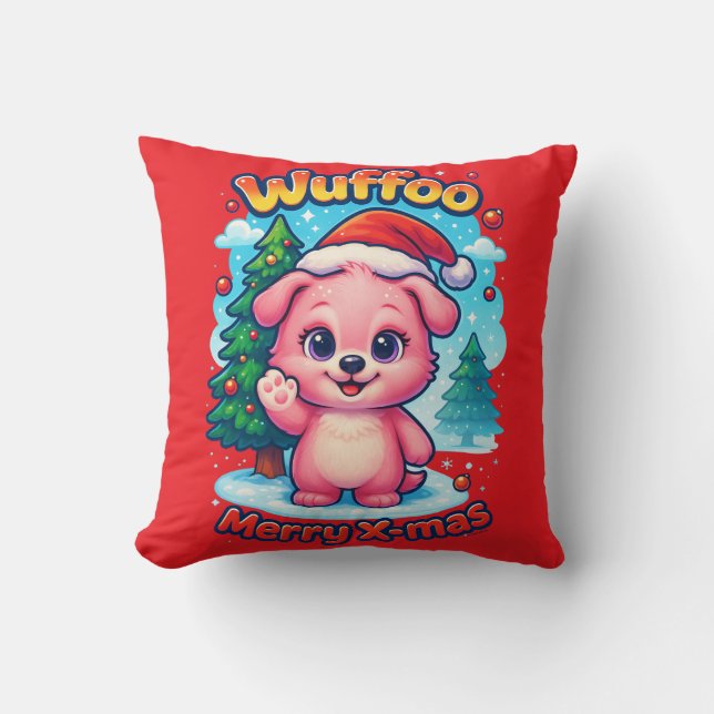 Coussin Wuffoo Shelly Merry X-mas Kawaii 3D Holiday (Recto)