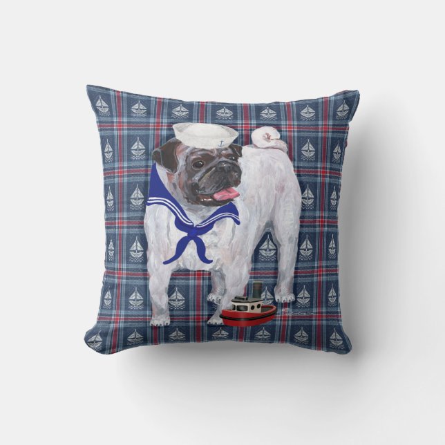 Coussin Xian de Pug Sailor (Recto)