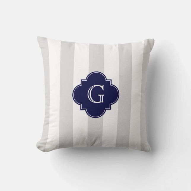 Coussin XL Lt Gris Gris Gris Gris Gris Quatule Monogramme (Recto)