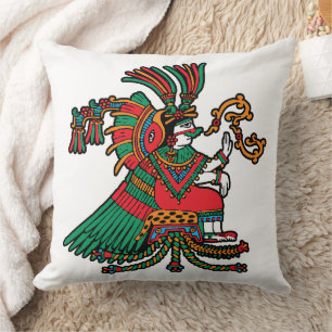 Coussin Xochiquetzal - Plumes de fleurs - Déesse de l'Amou