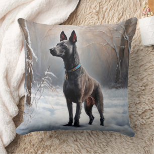 Coussin Xoloitzcuintli Qu'il neige Noël