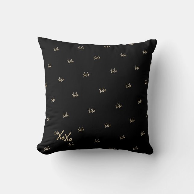 Coussin XOXO Black Gold Chic (Recto)