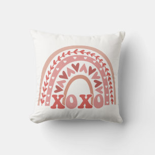 Coussin XOXO Saint Valentin Arc en ciel