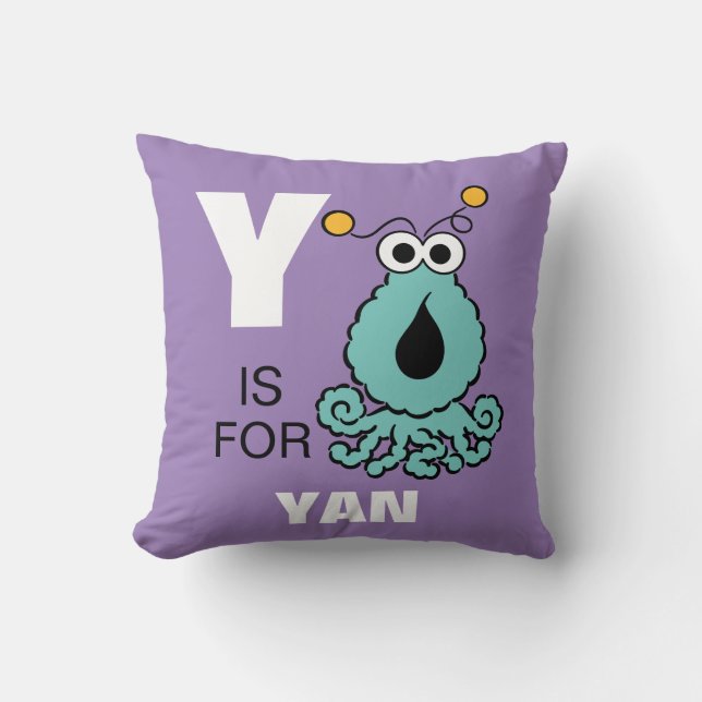 Coussin Y est pour Yip-Yips | Ajouter Votre Nom (Recto)