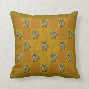 Coussin Yaks, yaks, yaks. Yaks de bande dessinée sur un