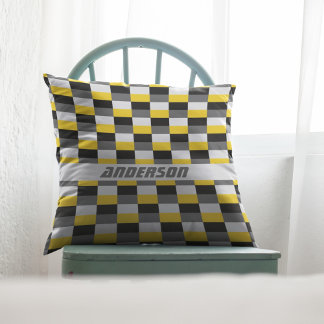 Coussin Yellow, Black and Gray Color Combination
