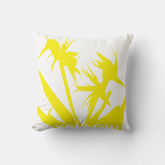Coussin YELLOW - Cojín con Flor del paraíso en amarillo (Recto)