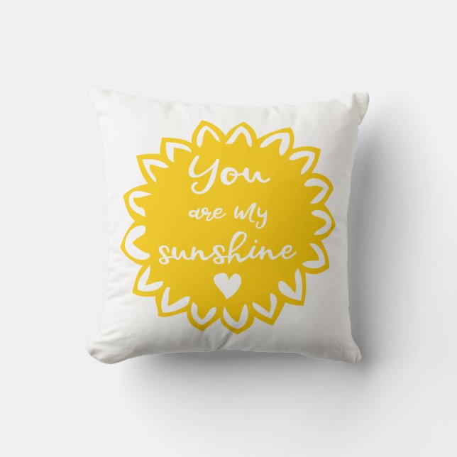 Coussin Yellow You Are My Sunshine - Ajouter une photo et  (Recto)